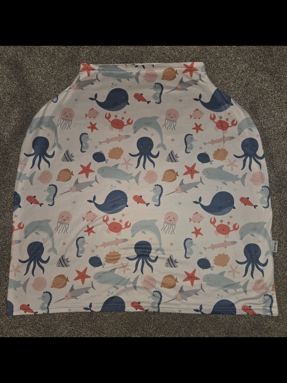 All-In-One Multi-Use Cover - Nursing, Car Seat, & More. Ocean Animal Print